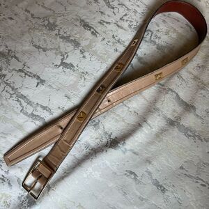 Vintage Valentino Leather Gold Accent Belt small